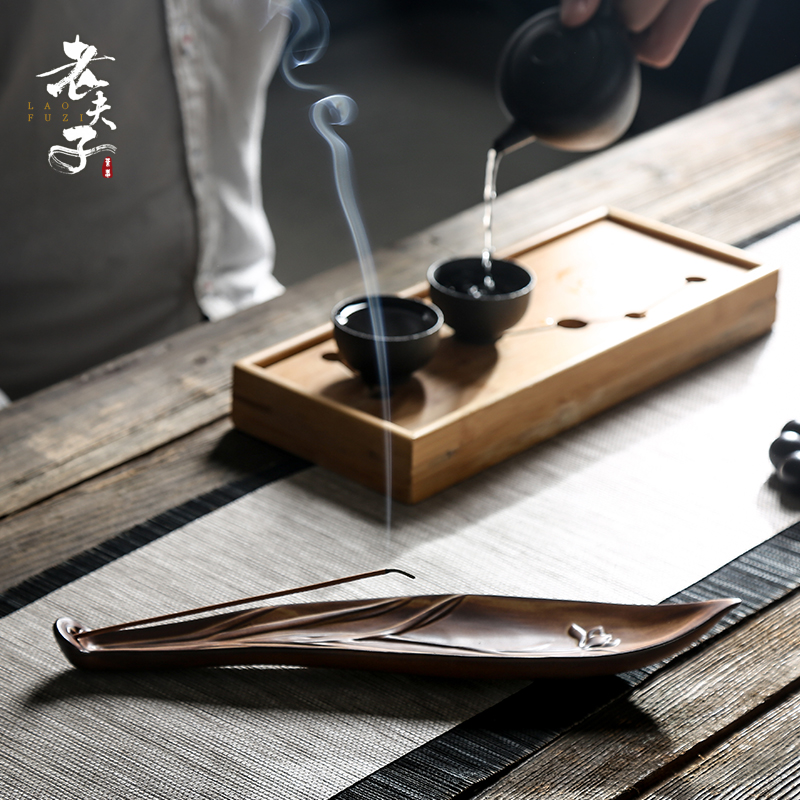 Incense plate line present ceramic and Incense inserted household indoor double box of antique Incense in the Incense coil bracket lie fragrant aroma stove