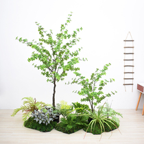 Large simulation plant landscaping potted plant scenery Living room fake tree indoor green planting floor landscape decoration pendulum piece