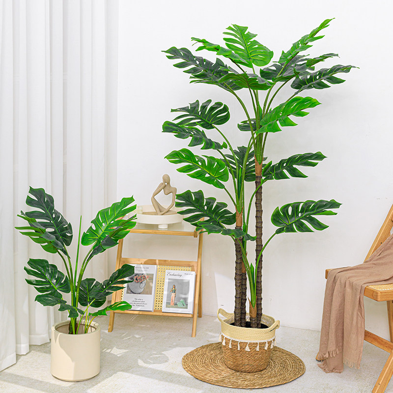 Nordic large-scale simulation green plant traveler banana turtle back leaf bamboo fake plant living room indoor floor-to-ceiling decoration potted ornament