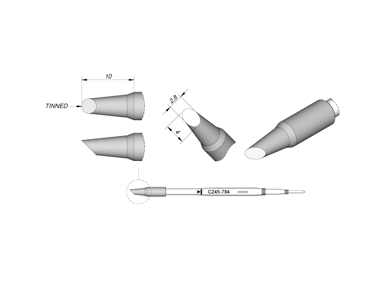 Spanish JBC C245-784 soldering iron head C245784 welding mouth