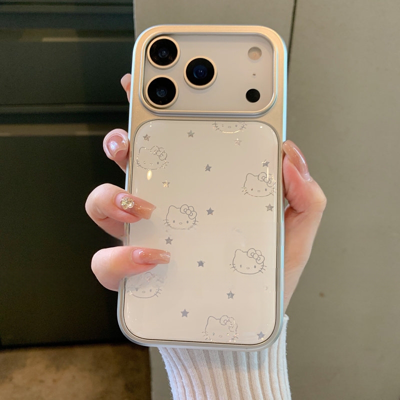 Suitable for Apple 17Promax Mobile Phone Case, New 2026 Resin Star Cute Cat Design, iPhone 16Promax Personalized Creative 15 Full Lens Protection, 14 High-End Feel, 13 Anti-Drop Protective Case for Women