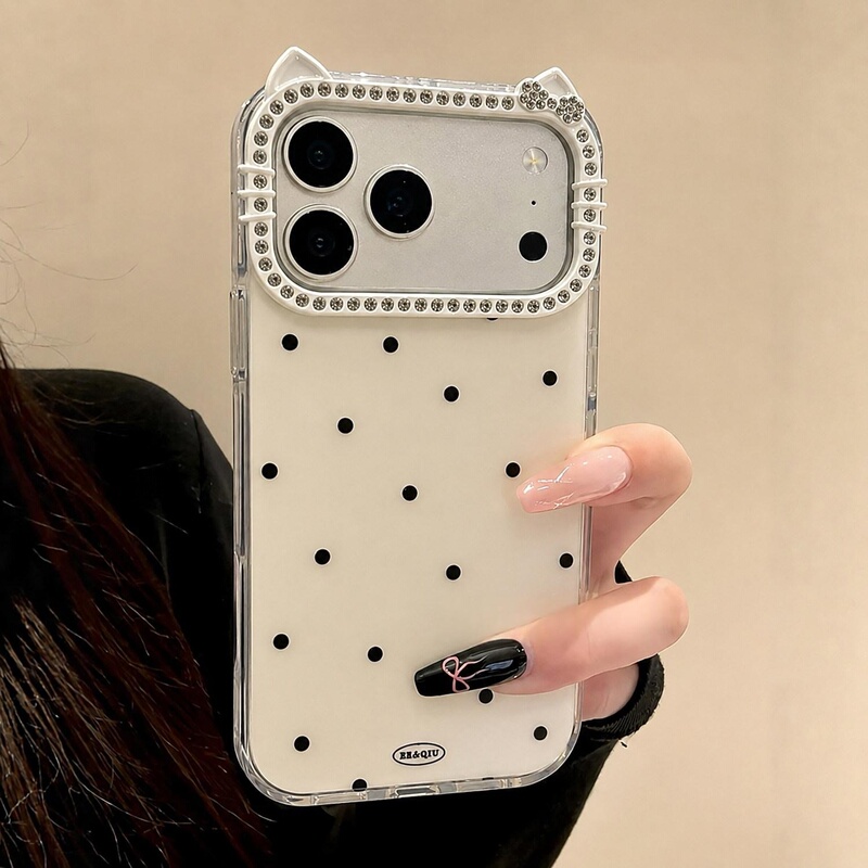 Suitable for Apple 18 Pro Max Phone Case, New 2026 Dopamine Color-Blocking Polka Dot iPhone 17 Pro Max Cat Frame Case, Full Coverage for 16/15 Pro, High-End Feel, Super Stylish Case for 14/13 Suitable for Apple 18 Pro Max Phone Case, New 2026 Dopamine Color-Blocking Polka Dot iPhone 17 Pro Max Cat Frame Case, Full Coverage for 16/15 Pro, High-End Feel, Super Stylish Case for 14/13