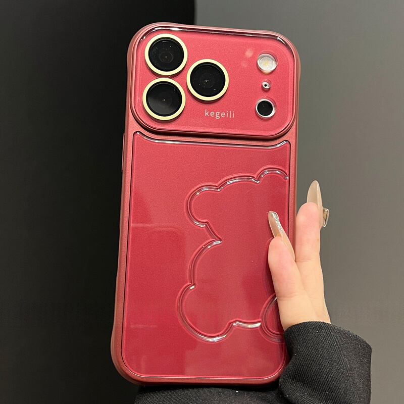 Suitable for Apple 18Promax Mobile Phone Case, New 2026 Cherry Red Three-Dimensional Bear Iphone17Promax Large Window Full Cover 16/15Pro High-End 14/13 Men's and Women's Protective Case Suitable for Apple 18Promax Mobile Phone Case, New 2026 Cherry Red Three-Dimensional Bear Iphone17Promax Large Window Full Cover 16/15Pro High-End 14/13 Men's and Women's Protective Case