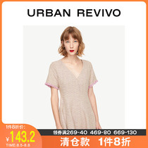 UR2021 winter new womens temperament texture V-neck dress WE36S7ES2000