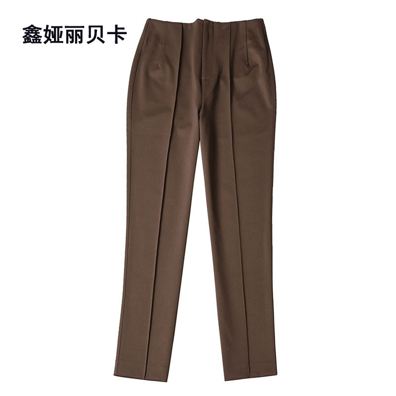 Autumn New Model Xinyali Rebecca 23089 High-Waisted Stretchy Ol Straight-Leg Pants Rebecca Women's Pants