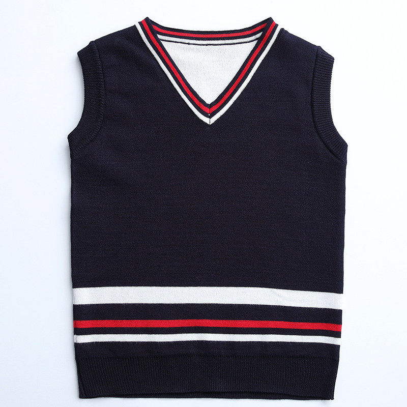 2021 - autumn shirt boy and girl ice wire sweater vest middle school kindergarten school uniform in the British horse garden