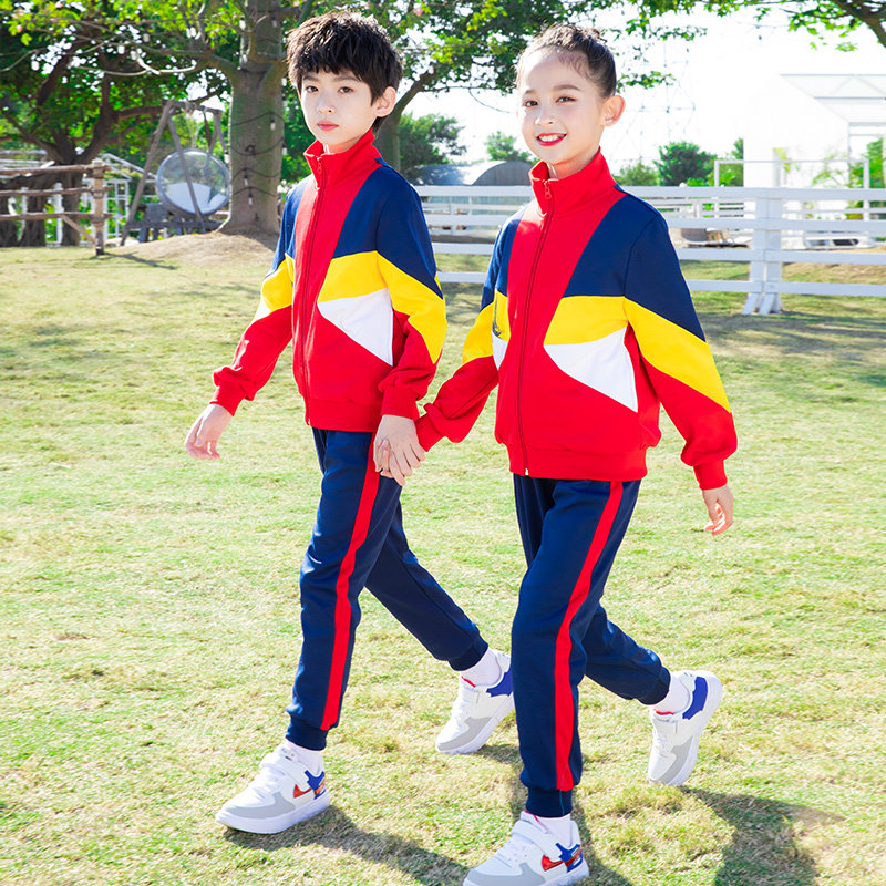 2021 Spring and autumn new primary and middle school class uniforms school uniforms sports clothes sportswear suit children's class clothes red