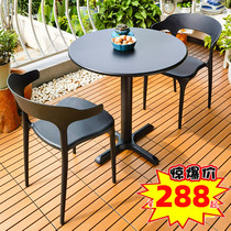 Balcony Tea Table And chaires Combine Nordic Leisure One Table Two chaires Light Lavish Courtyard Garden Outdoor small tea table Three sets