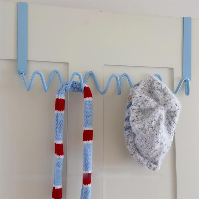 Creative Blue Door Hook with Wave Design, No-Drill Bathroom Clothes, Hat, and Bag Hook, Over-The-Door Hanger for Bedroom Creative Blue Door Hook with Wave Design, No-Drill Bathroom Clothes, Hat, and Bag Hook, Over-The-Door Hanger for Bedroom