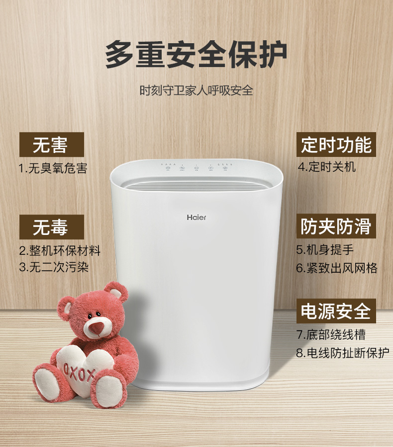 海尔 Card值338空气净化器 中科院除甲醛科技 9分钟净化 图10