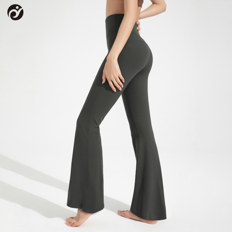 Yousibo Bell-Bottom Pants, Naked-Feel, High-Elasticity, Quick-Drying, High-Waisted, Yoga, Sports, Fitness, Butt-Lifting, Antibacterial, Spring and Summer, Women's