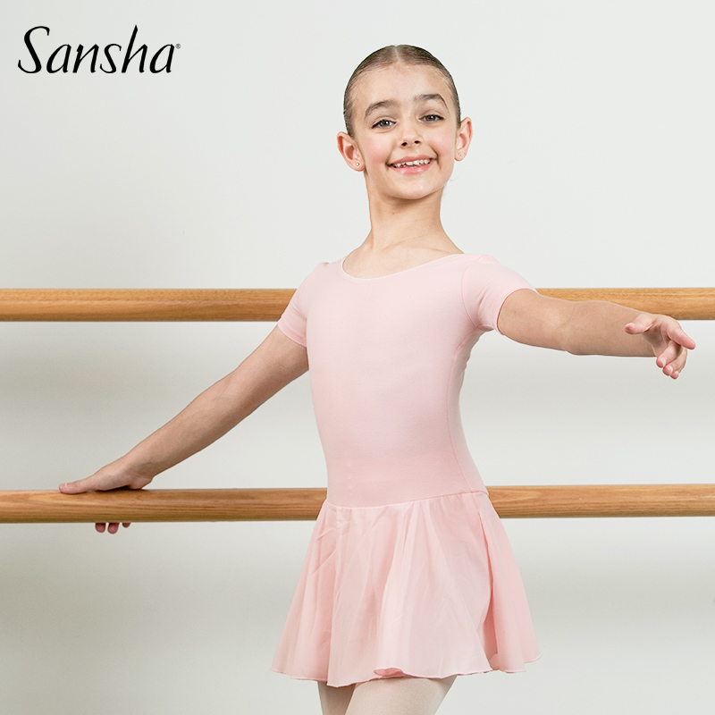 Sansha French Sansha Ballet Children's Skirt Jumpsuit Short Sleeve Training Jumper China Dance Examination Jacket