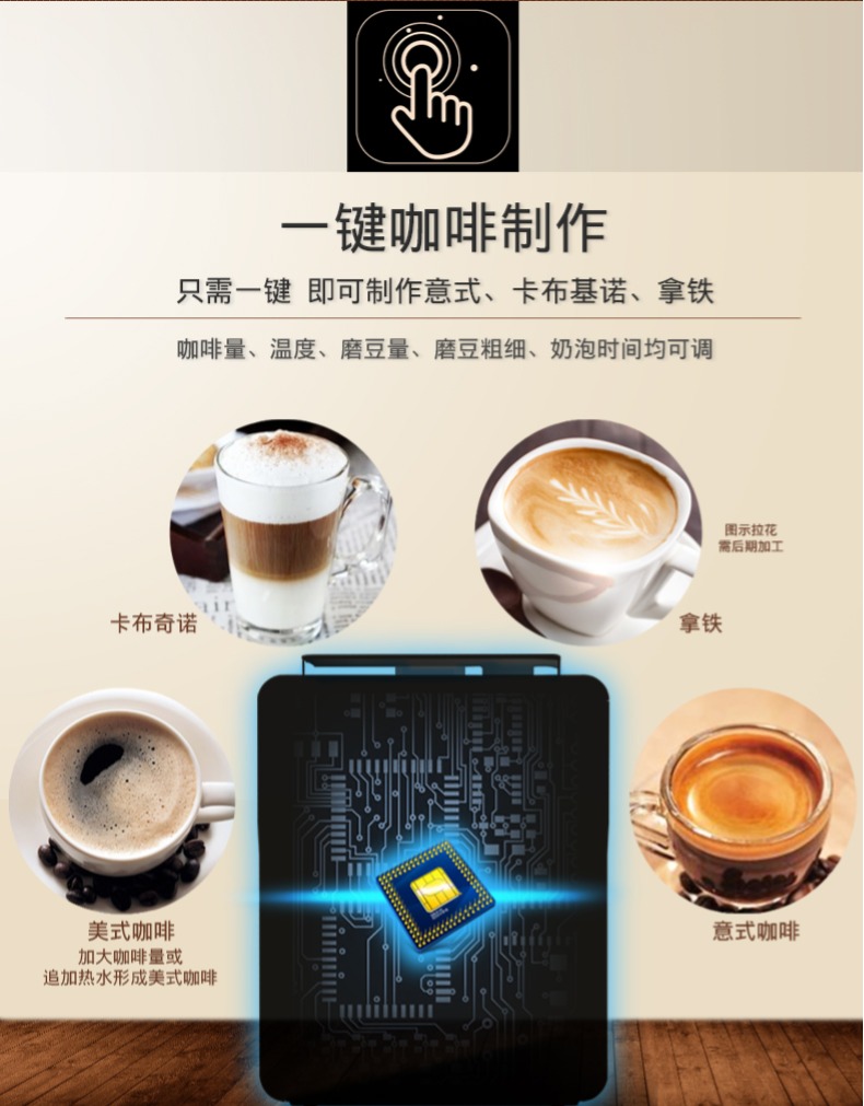 máy xay cà phê công nghiệp 德 DE-180 một nút ưa thích máy pha cà phê espresso tự động cho người tiêu dùng và văn phòng thương mại mới xay 19 pa - Máy pha cà phê thuê máy pha cafe
