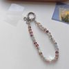 Ice-Clear Pink Crystal DIY Beaded Phone Chain Accessories Ccd Camera Chain High-Value Hand Strap Anti-Lost Universal