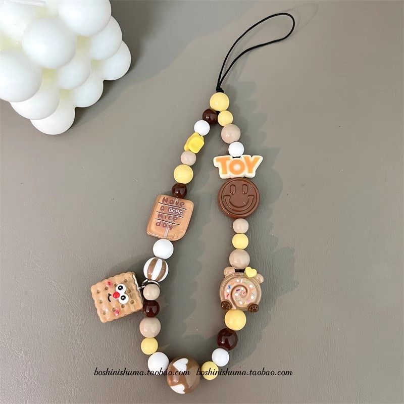 Fun Cookie Phone Chain, High-End Short Pendant, Wrist Decoration, Camera Lanyard, Original Hanging Chain, Cute Chain