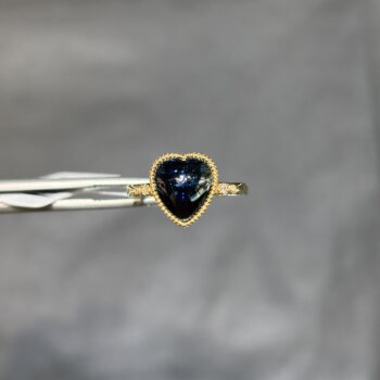 Jewelry secret 18k gold natural sapphire ring