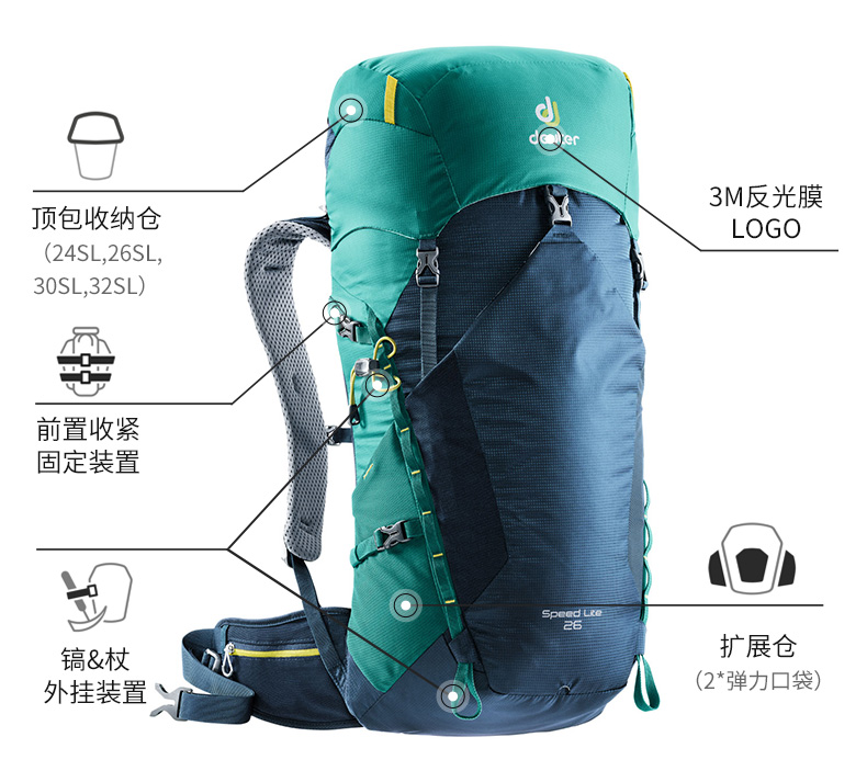 德国百年老牌 多特 deuter 超轻350g户外双肩包 12L 图5