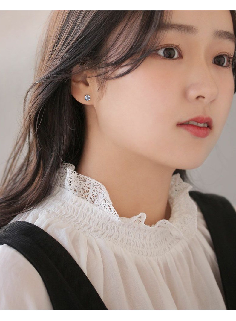 耳钉男女彩色锆石免摘耳骨钉超闪12色钻4mm小巧养耳洞耳饰详情8