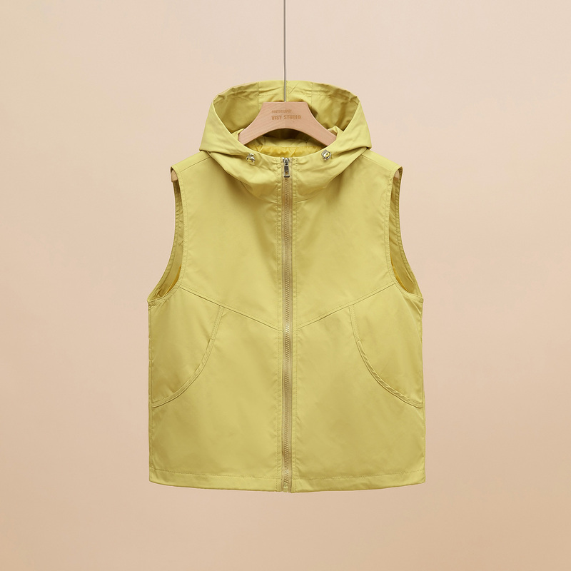Short Hooded Jacket Vest for Women 2026 Spring and Autumn New Loose Casual Workwear Vest Jacket