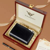 Черная кожаная красная подарочная коробка, набор, воловья кожа