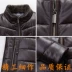 Áo khoác cotton nam trung niên mùa đông thường đứng cổ áo khoác da cha tải áo khoác bằng da PU ấm áp Quần áo cotton dày trung niên trở lên - Bông