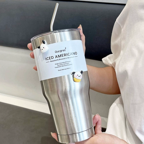 沐韩 Высококачественный стакан из нержавеющей стали, вместительная и большая чайная чашка подходит для мужчин и женщин, делается под заказ