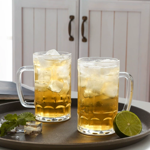 沐韩 Стеклянный чай для домашнего использования, прозрачный вместительный и большой бокал, простой и элегантный дизайн