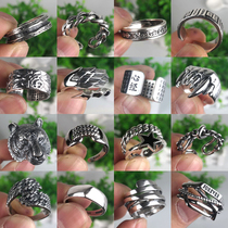 Original handmade retro silver ring heart Sui 925 silver men punk Japanese Korean style personality old silver ring girl