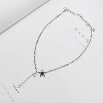 Womens fashion neck chain personality short 925 silver womens neck necklace retro hip hop small ball pendant