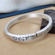 Valentines Day Valentines Day Bracelet Yunnan Old Silver Handmade 999 Foot Silver Bracelet Womens Sterling Silver Bracelet Couple Men