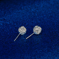 Baishi Yincheng 99 foot silver earrings female sterling silver 2020 New Tide Simple small cold wind niche design sense