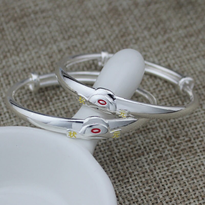 Carefully designed 0 to 5 year old baby silver bracelet 9999 sterling silver children children girls boys champion panda