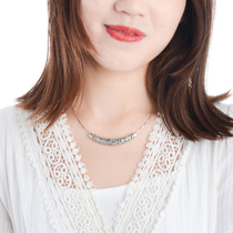 Baishi silver Cheng Lady female adult thin silver collar 925 silver elbow retro hollow pendant collarbone necklace