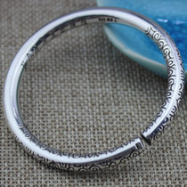 Solid womens silver bracelet 999 sterling silver womens silver bracelet retro Prajna Paramita Heart Suit retro childrens bracelet