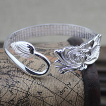 Womens opening heart Channel 999 sterling silver bracelet hehe Lotus Lotus small Lotus sharp corner to send mother birthday gift