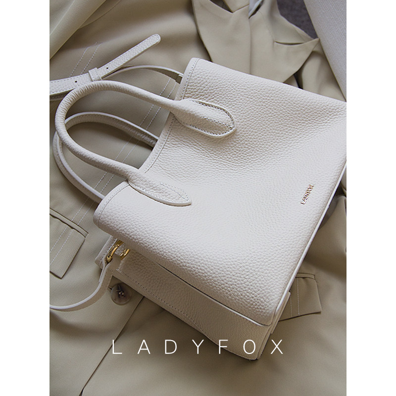 LADYFOX New Genuine Leather Handbag 2022 Bull Leather Skew Satchel Women Summer Soft 100 Hitch High Capacity High Level Sensation