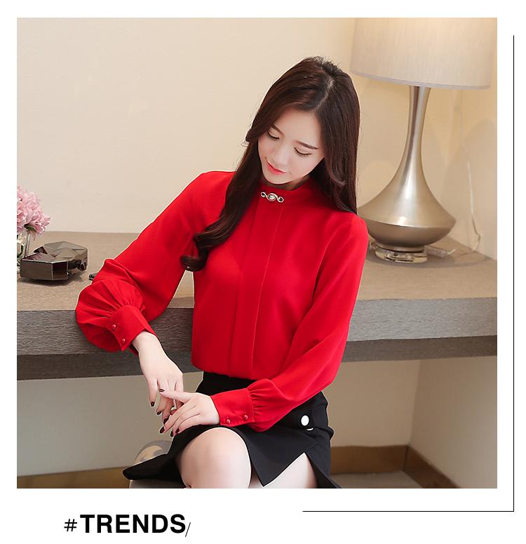 Áo phông mùa thu 2018 size rộng cho nữ rộng rãi Áo sơ mi cổ bẻ sơ mi cổ áo sơ mi nữ tay dài hoang dã áo sweater nữ
