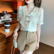 French ruffled doll collar shirt female design sense niche summer fashion short-sleeved chiffon shirt loose temperament top