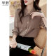 Spring and autumn advanced design sense niche anti-wrinkle chiffon shirt workplace light and familiar style women's French ladies chic top