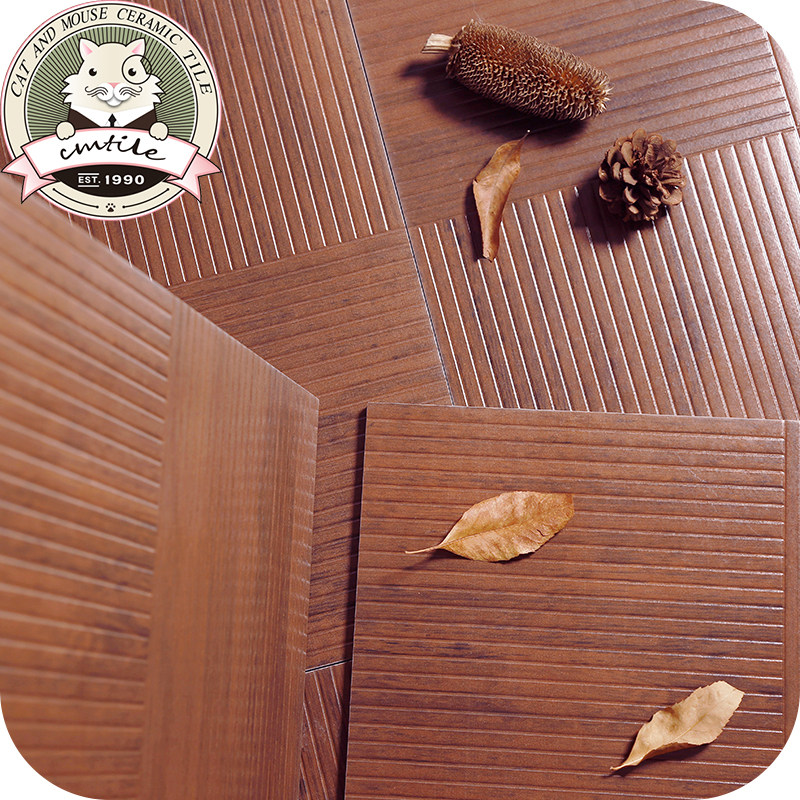 Modern simple imitation wood grain color tile Living room bedroom dining room Antique brick Non-slip wear-resistant floor tile 500x500