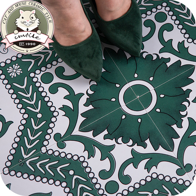 American ink green retro tile tile tile tile floor tile 300*300