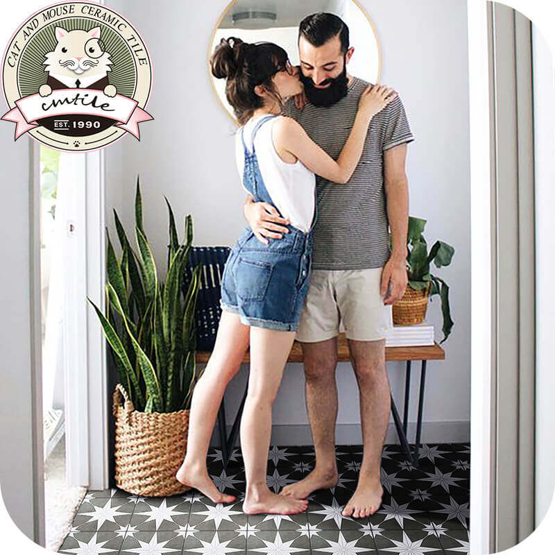 Modern Nordic Stars Flowers Brick Small Clear New Makeup Room Kitchen Art Wall Brick Balcony Xuan Anti Slip Ground Floor 250