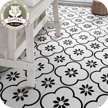 European-style simple black and white retro tiles Antique tiles Restaurant Kitchen bathroom Balcony background wall tiles 300