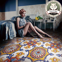 European-style retro hand-painted tiles art antique tiles Restaurant balcony Kitchen bathroom background wall tiles 300