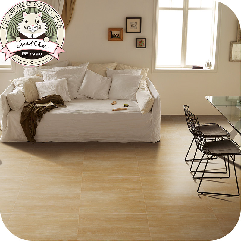American countryside Living room Bedroom Book Room Location imitation wood grain tiles Anti-slip abrasion resistant solid wood floor tiles 600 * 600