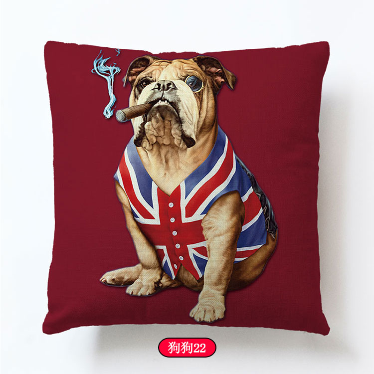 Bago ôm gối mà không có lõi vuông ngủ trưa văn phòng xe pug dễ thương động vật sofa đệm thắt lưng gối
