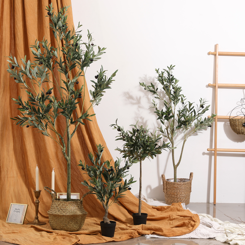 Nordic Ins Emulation Green Plant Olive Grove Fake Potted Plant Decoration Room Inside And Outside Living Room Floor Large Small Pendulum