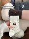 Polka-dot wool socks, women's mid-calf socks, autumn and winter thickened warm cashmere pile socks with Birkenstock shoes, winter stockings