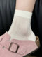 White Socks for Women, Summer Thin Style, ins Ultra-Pure Cotton Short Socks, Mesh Breathable, Japanese Style, Seamless Comfortable Short Socks for Summer