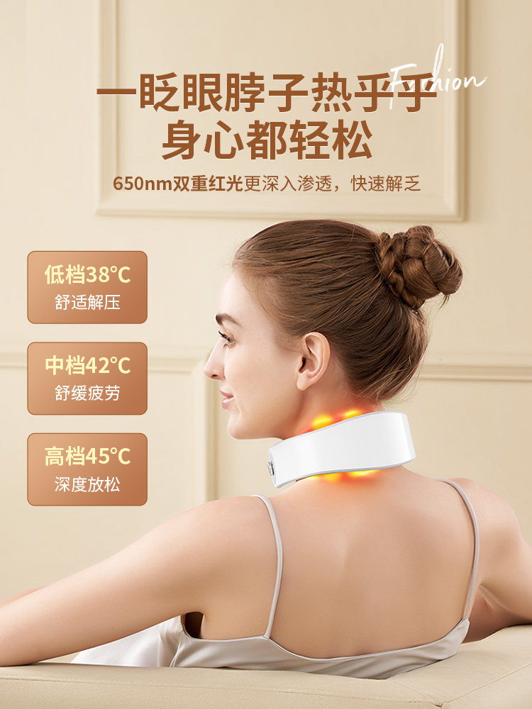 Cervical Massager, Neck Protector, Home Electric Shoulder and Neck Kneading Device, Low-Frequency Pulse Neck Massage Special Tool